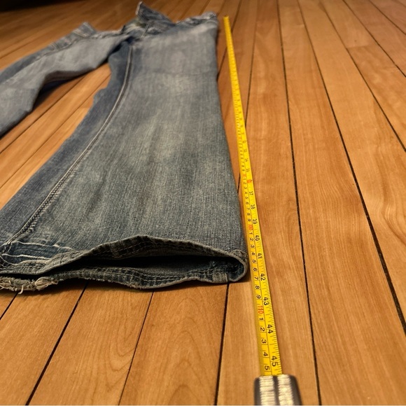 vtg Y2K Foxy Jeans Flaired Leg acid washed size 9 whiskers butons boho style - Picture 4 of 9